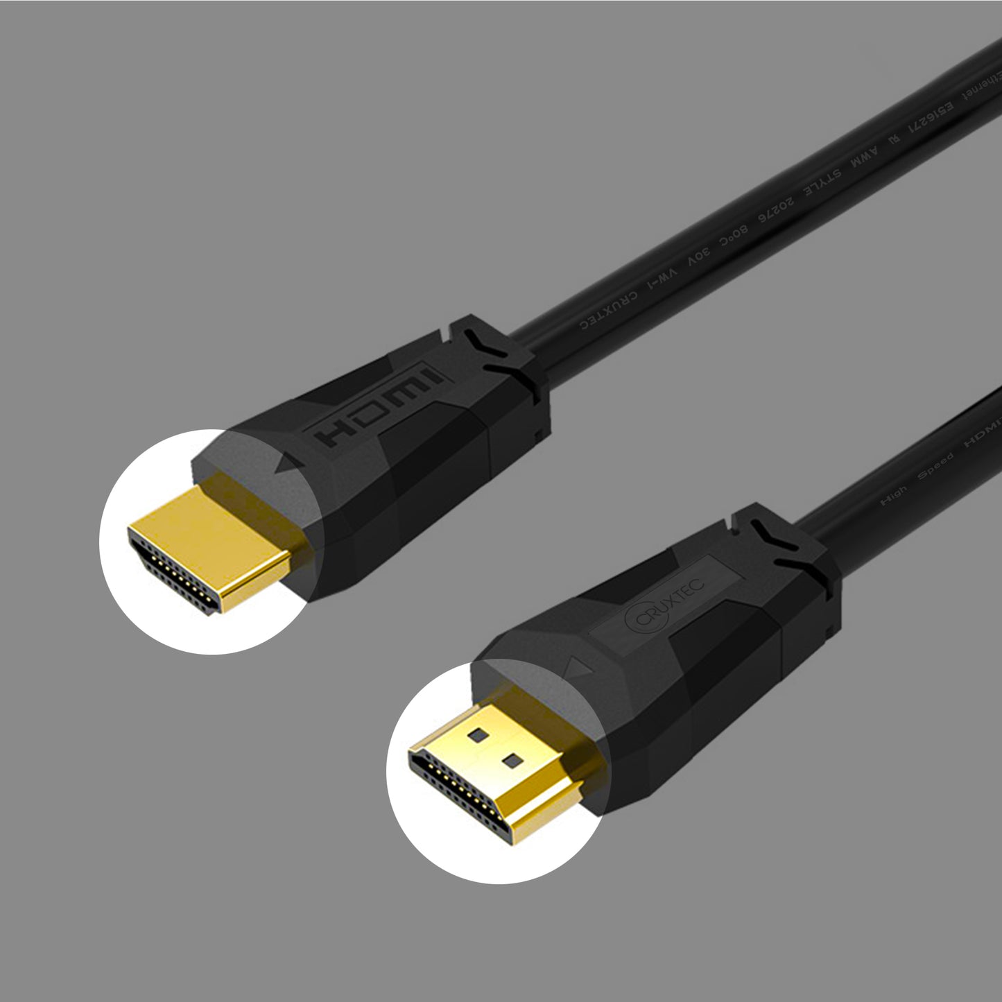Cruxtec High Speed HDMI 4K Cable with Ethernet 15m ( 18Gbps, 4K@30Hz, HDCP, 4:4:4, HDR )