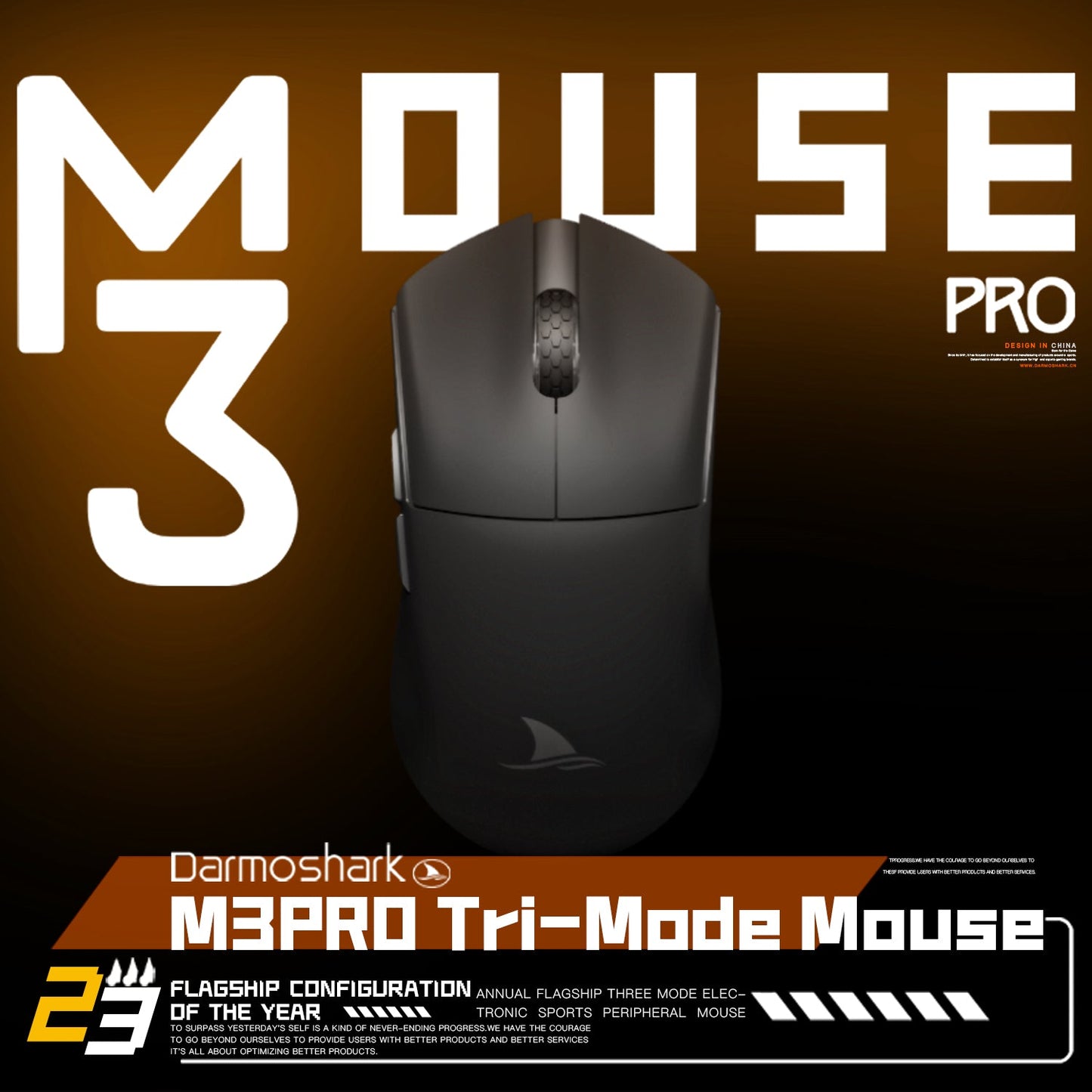 Darmoshark M3 PRO KIRAN Trio-mode Light-weight Gaming Mouse White