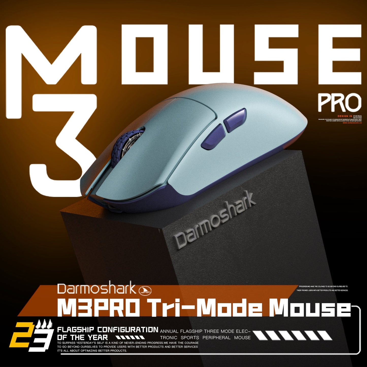 Darmoshark M3 PRO KIRAN Trio-mode Light-weight Gaming Mouse White