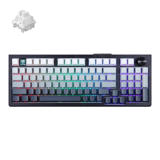 Darmoshark TOP98 Trio-mode Mechanical RGB gaming Keyboard With Top Mount structure & TFT display Black White Switch