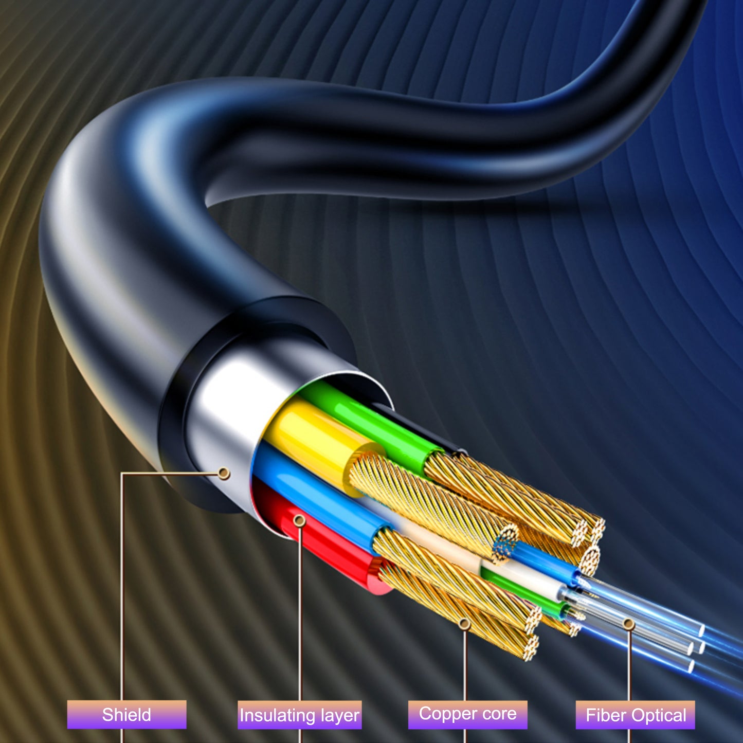 Cruxtec HDMI 2.0 4K Ultra-HD Active Optical fiber Cable (4K/60Hz)