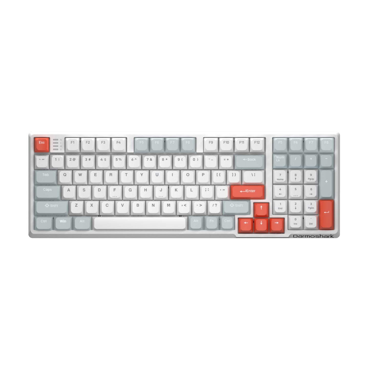 Darmoshark K7 Pro Trio-mode Mechanical Gateron switch RGB gaming Keyboard With Aluminum alloy bottom White Gateron EF Switch