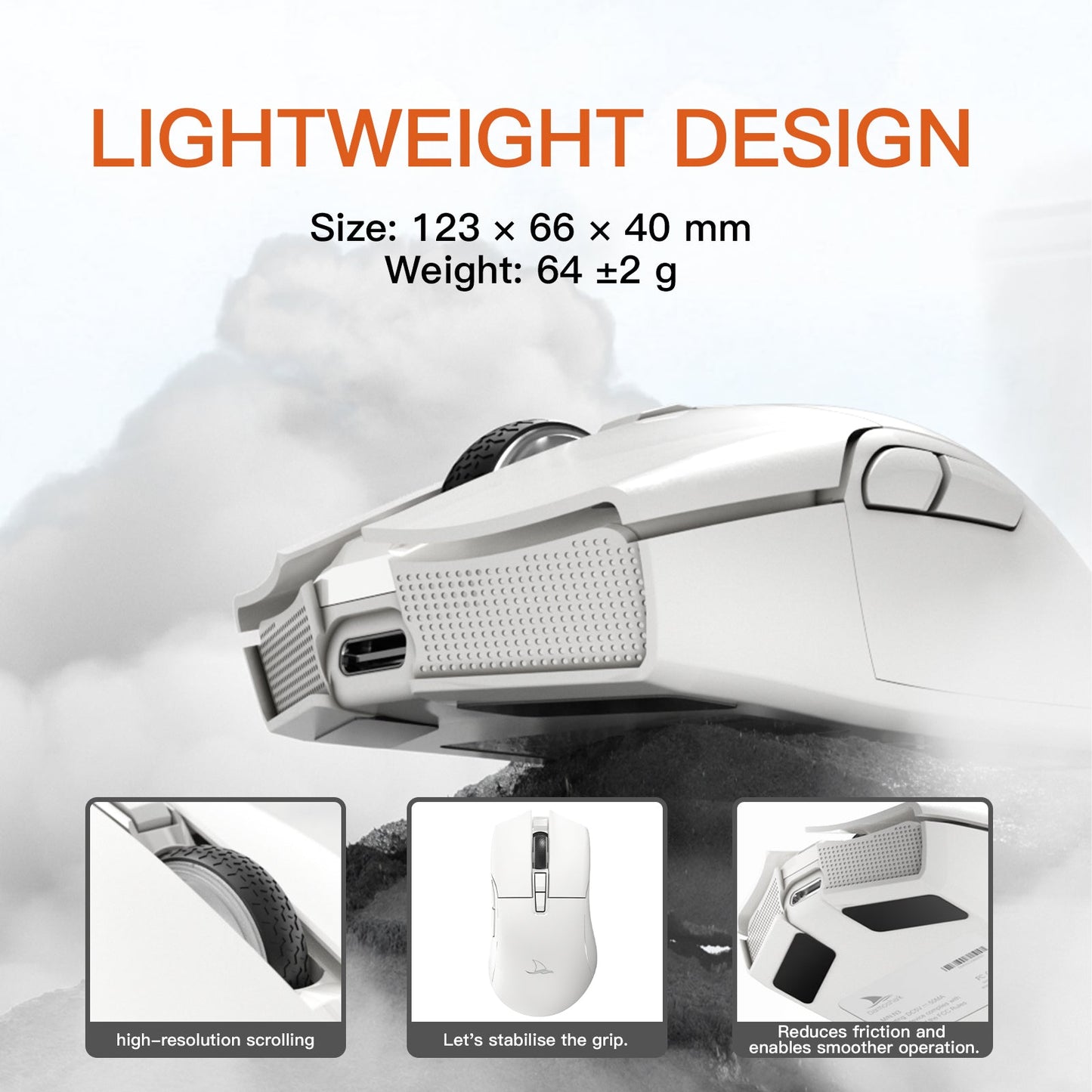 Darmoshark N3 Horn Shark Trio-mode Light-weight Gaming Mouse Pink