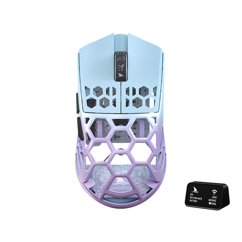 Darmoshark M2 PRO Daero Trio-mode Light-weight Full Magnesium Alloy 8K Polling rate Gaming Mouse Purple