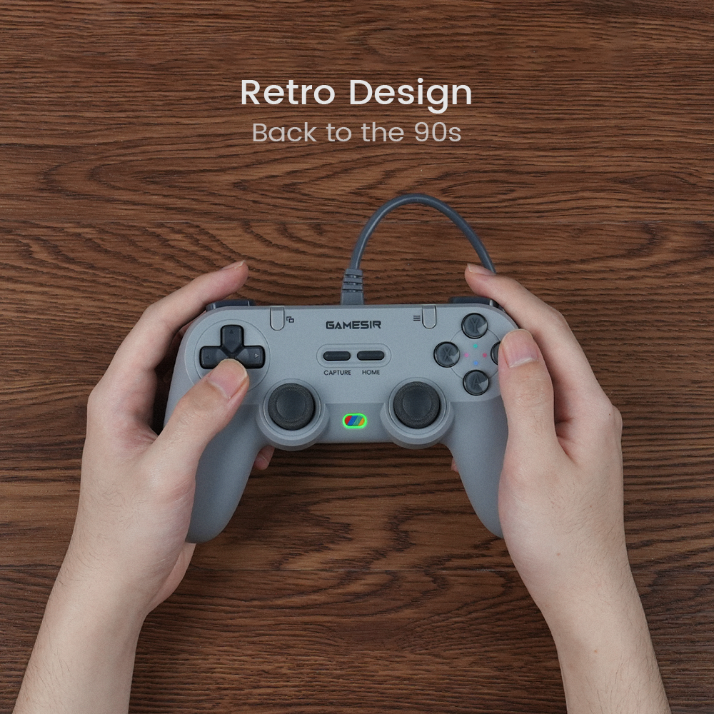 GameSir Tegenaria Lite Wired Symmetric Game Controller Retro Gray