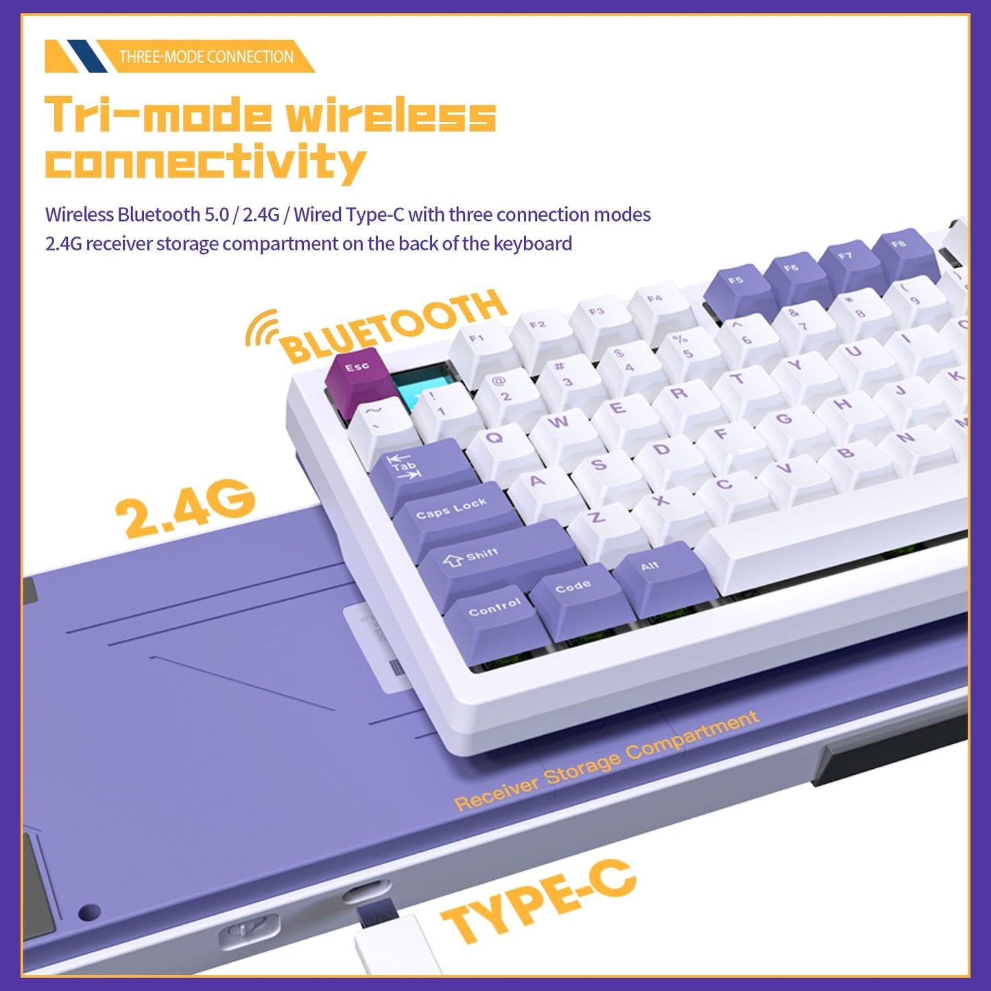 Darmoshark TOP75 Trio-mode Mechanical RGB gaming Keyboard With Top Mount structure & TFT display Black Silver Switch