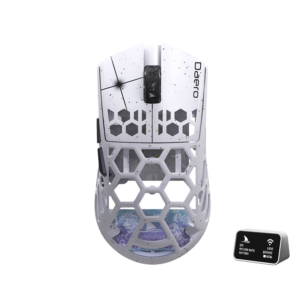 Darmoshark M2 PRO Daero Trio-mode Light-weight Full Magnesium Alloy 8K Polling rate Gaming Mouse Purple