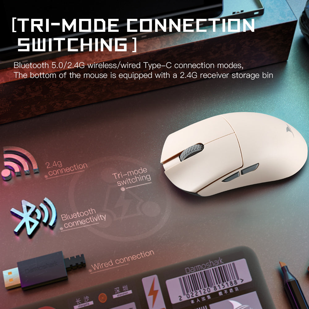 Darmoshark M3 KIRAN Trio-mode Light-weight Gaming Mouse Camel