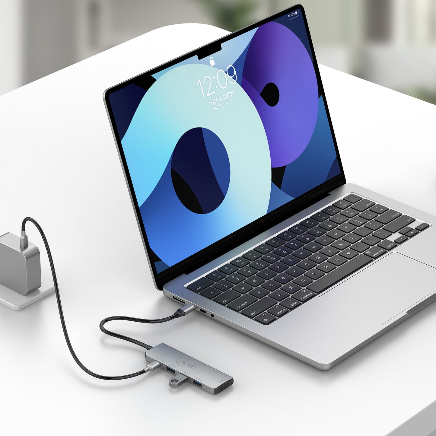 Cruxtec 5-in-1 USB-C Mini Dock with HDMI Output