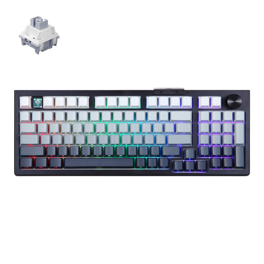 Darmoshark TOP98 Trio-mode Mechanical RGB gaming Keyboard With Top Mount structure & TFT display Black Silver Switch