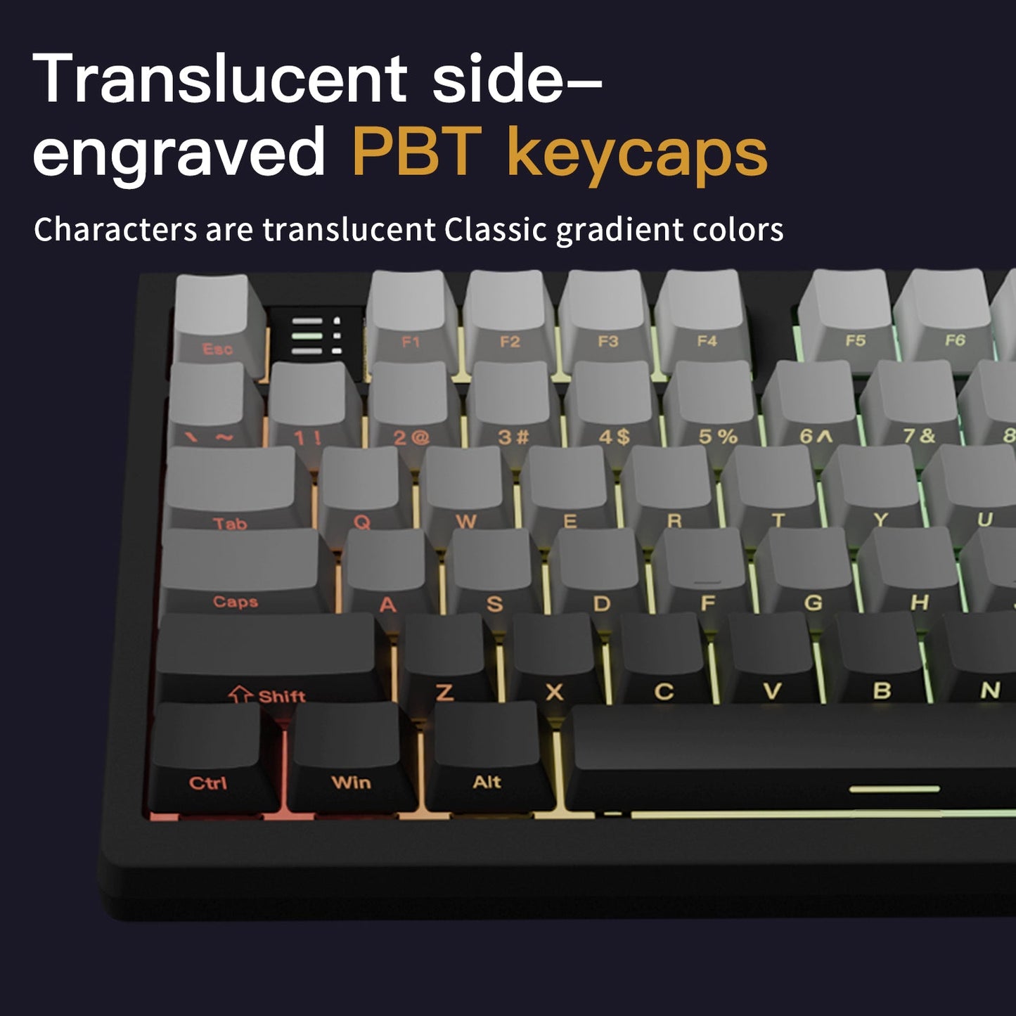 Darmoshark TOP75 Trio-mode Kailh Magnetic Switch RGB gaming Keyboard With Top Mount structure & TFT display Black Magnetic Switch