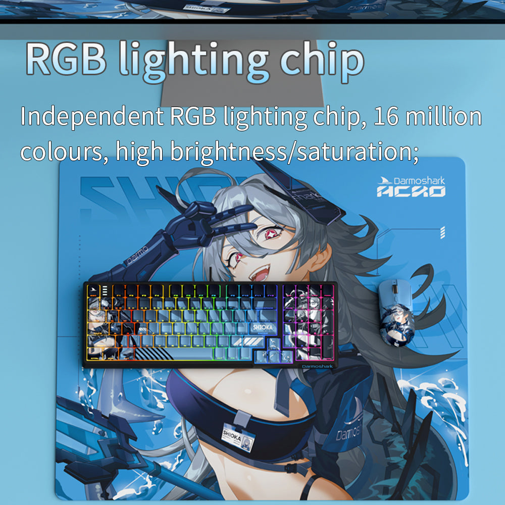Darmoshark K7 MAX Wired Magnetic Switch RGB gaming Keyboard With ACRO gaming gear collaboration PBT keycaps Black Magnetic Switch