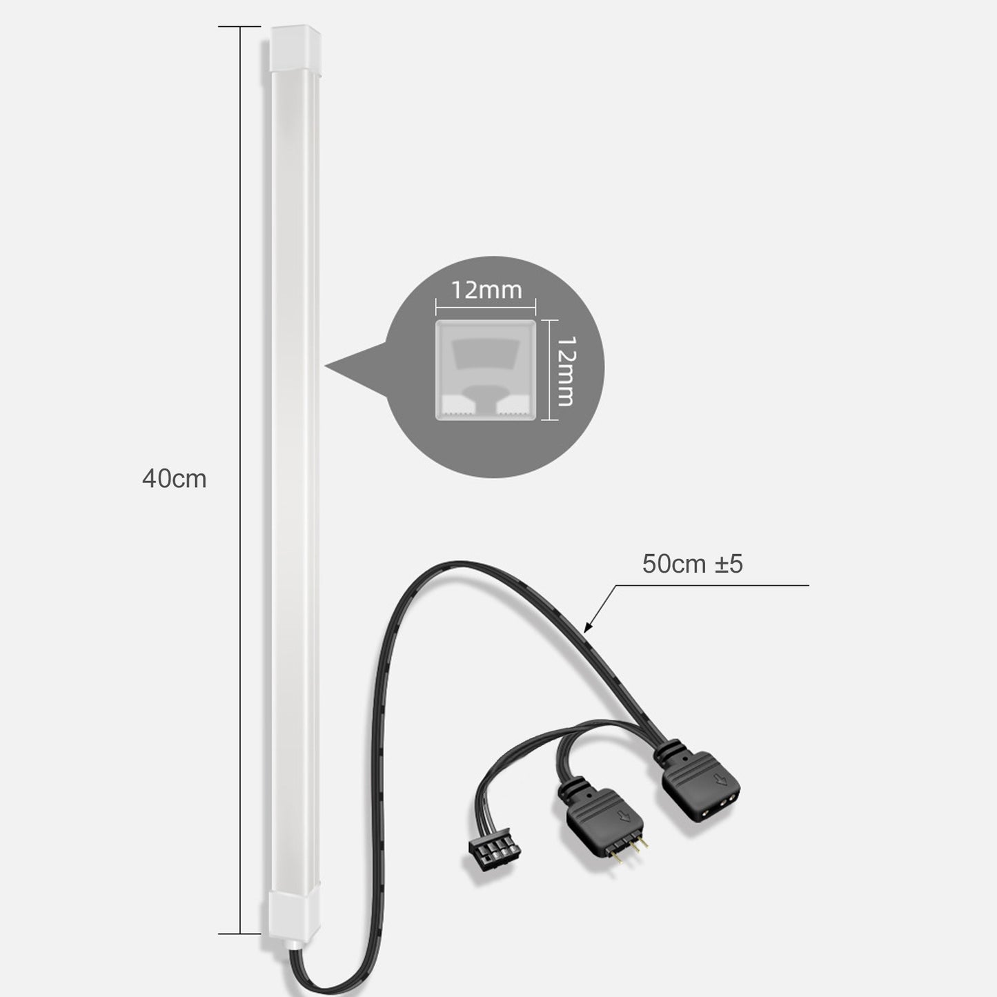 Cruxtec ARGB Silicone Light Strip  ( Square Tube  40cm )