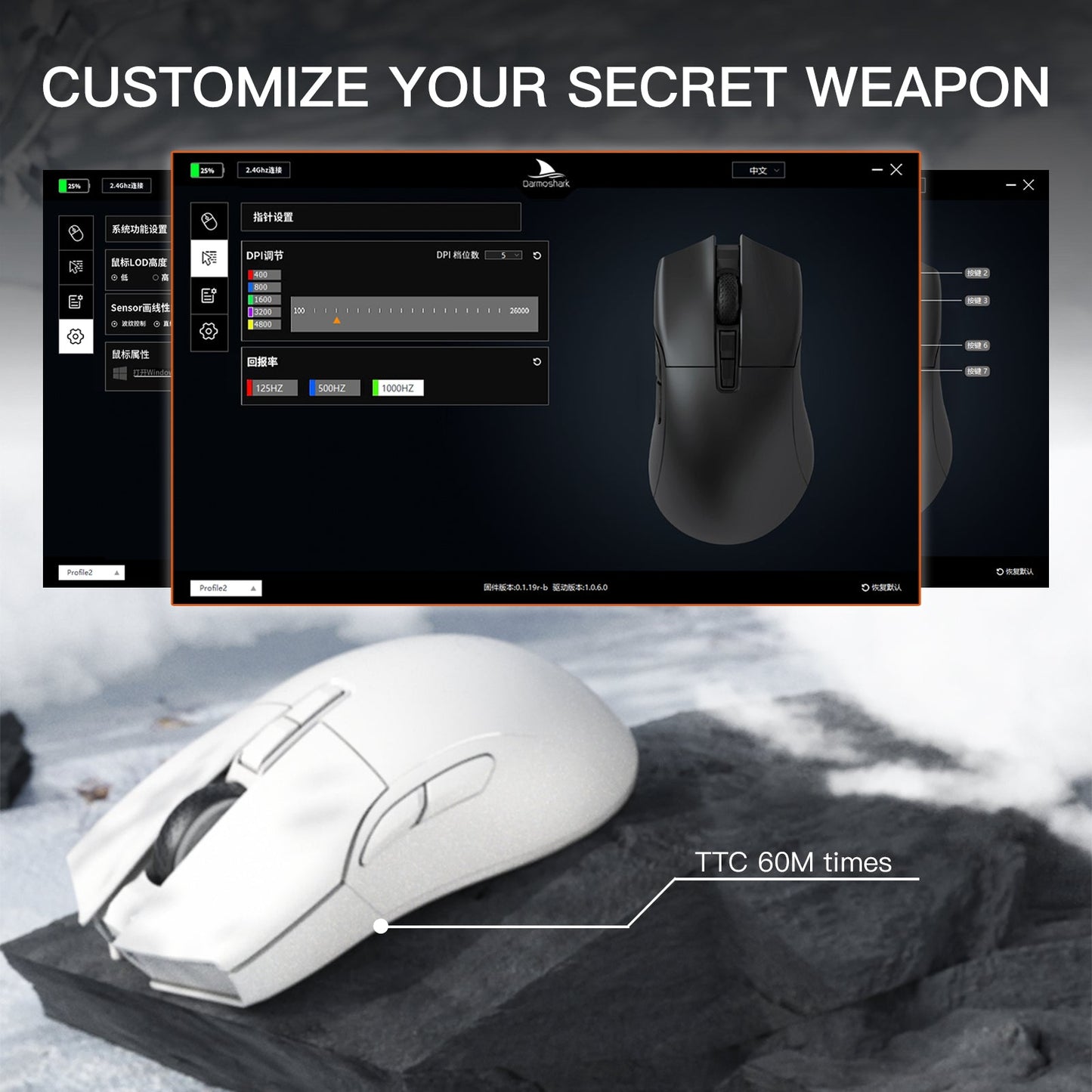Darmoshark N3 Horn Shark Trio-mode Light-weight Gaming Mouse Red