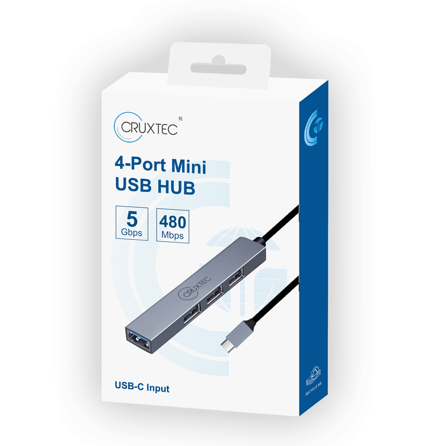 Cruxtec 4 Ports High Speed USB-C 3.0 Ultra-Slim HUB