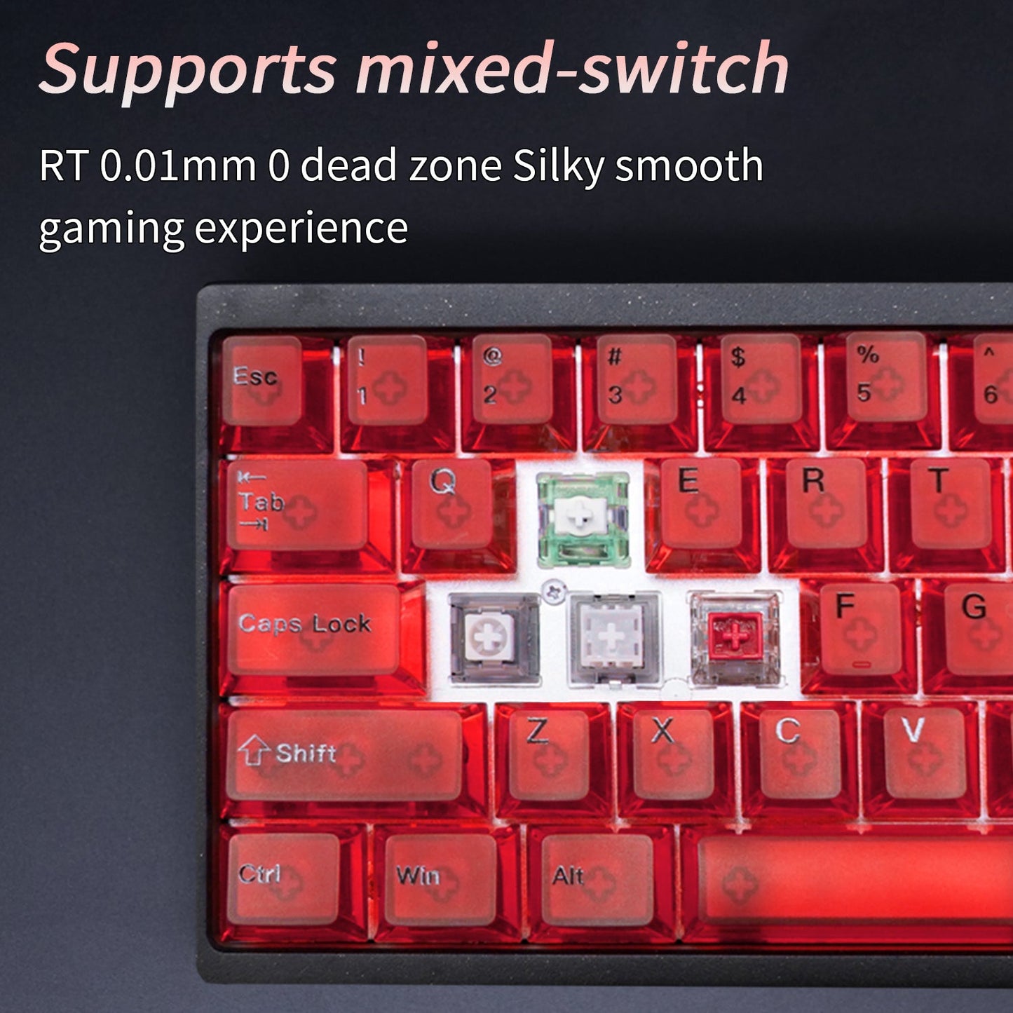 Darmoshark KT68 MAX Wired Magnetic Switch High-speed USB 2.0 8K RGB gaming Keyboard With CNC Aluminum alloy bottom Black Magnetic Switch