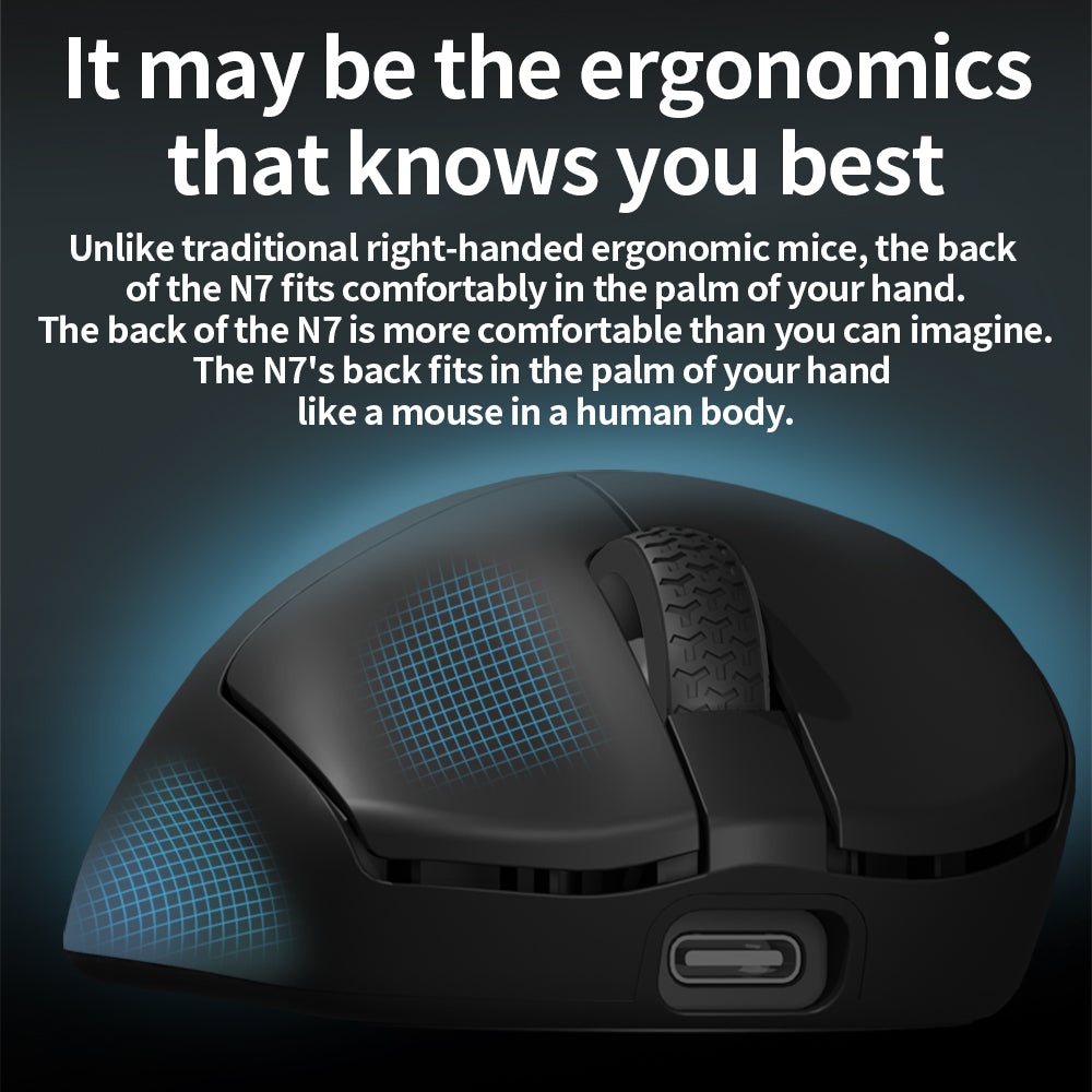Darmoshark N7 MAX TIGER SHARK Trio-mode Light-weight 8K Polling rate Gaming Mouse Black