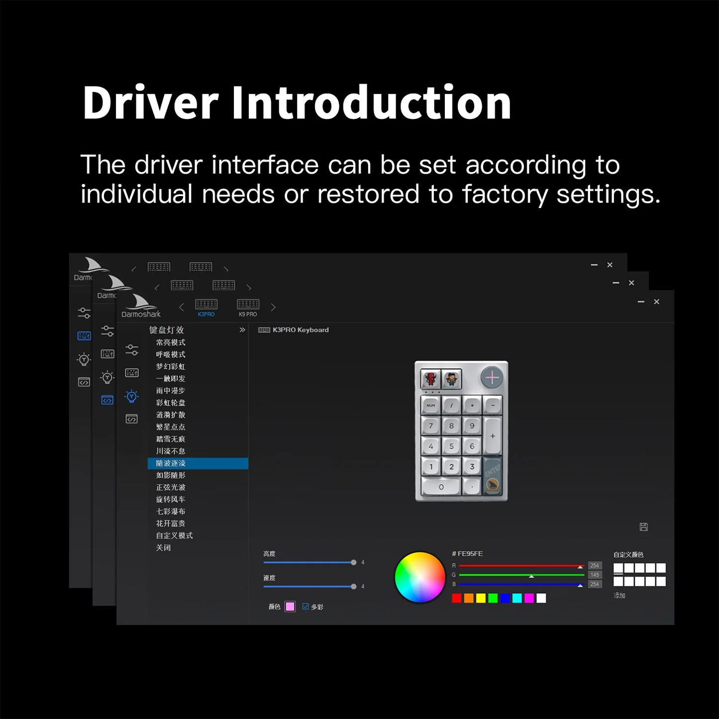 Darmoshark K3 Pro Trio-mode Mechanical numeric RGB gaming Keypad