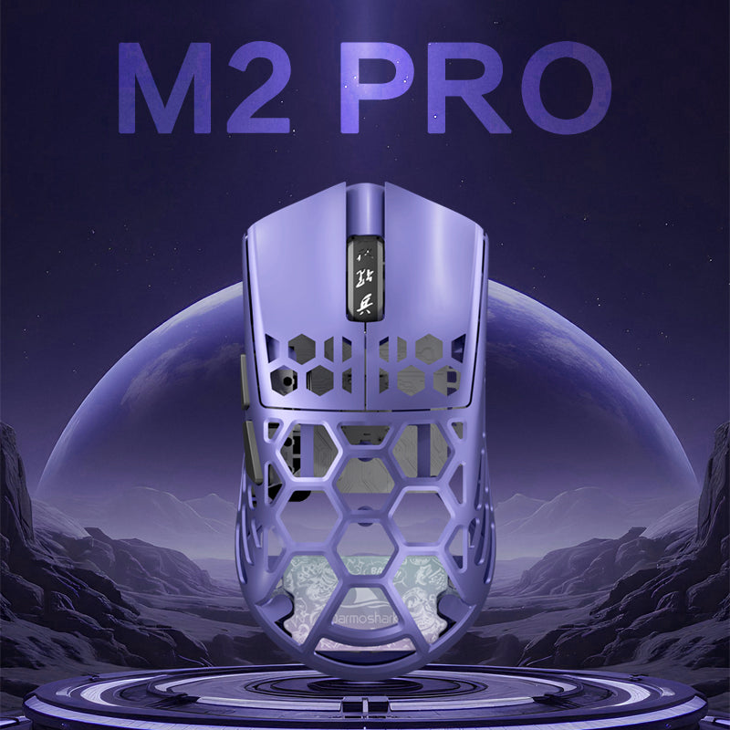 Darmoshark M2 PRO Daero Trio-mode Light-weight Full Magnesium Alloy 8K Polling rate Gaming Mouse Fairy Purple