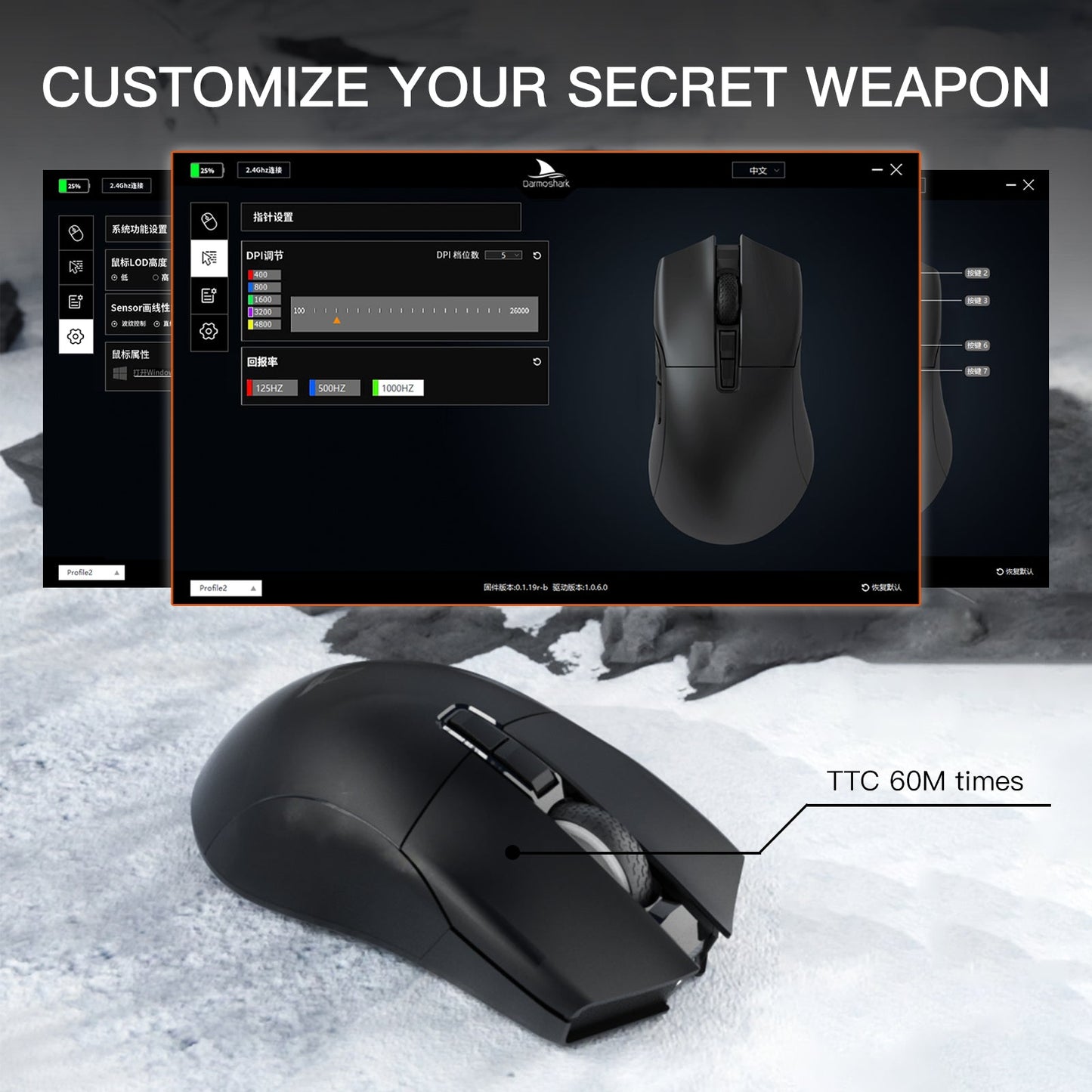 Darmoshark N3 Horn Shark Trio-mode Light-weight Gaming Mouse White