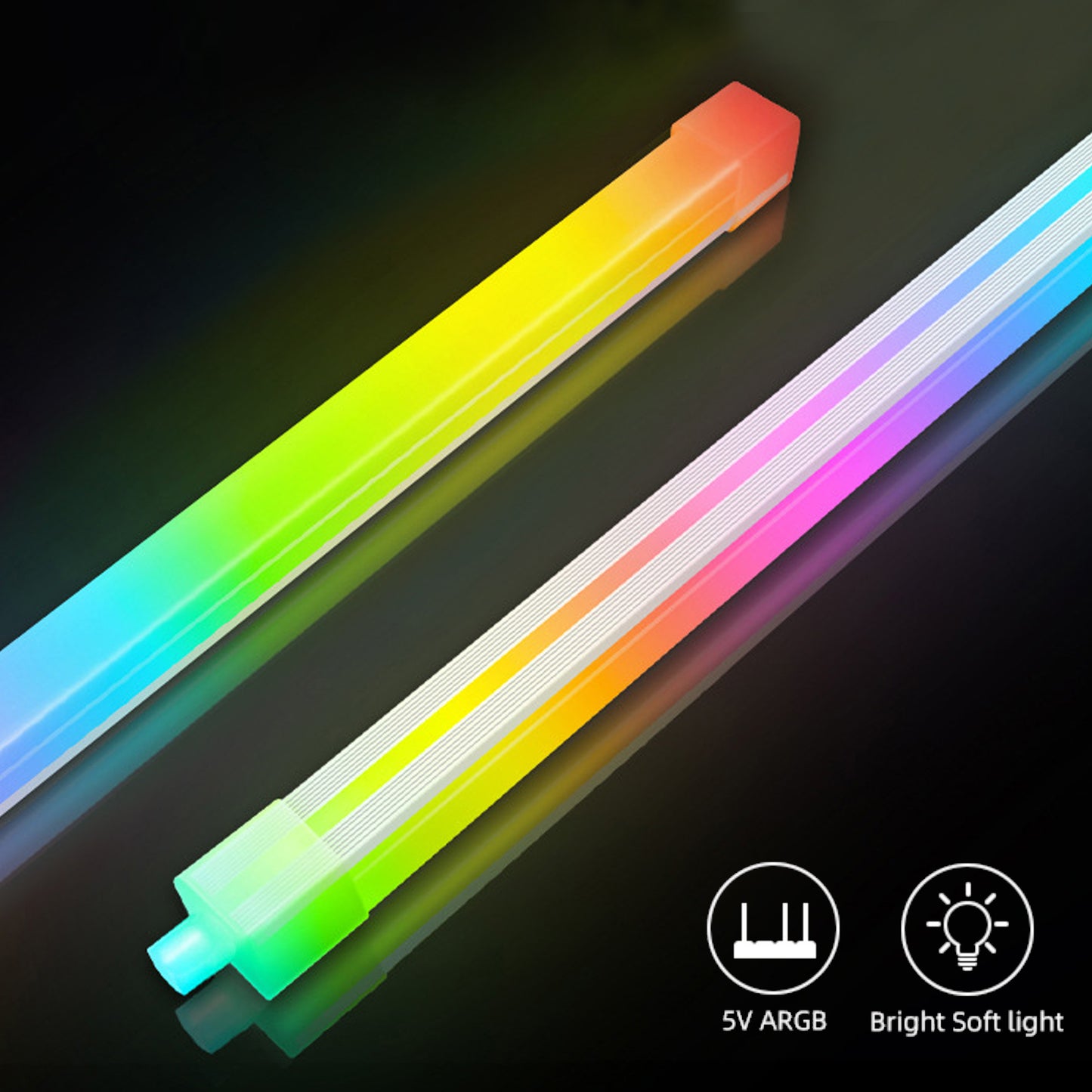 Cruxtec ARGB Silicone Light Strip  ( Square Tube  40cm )