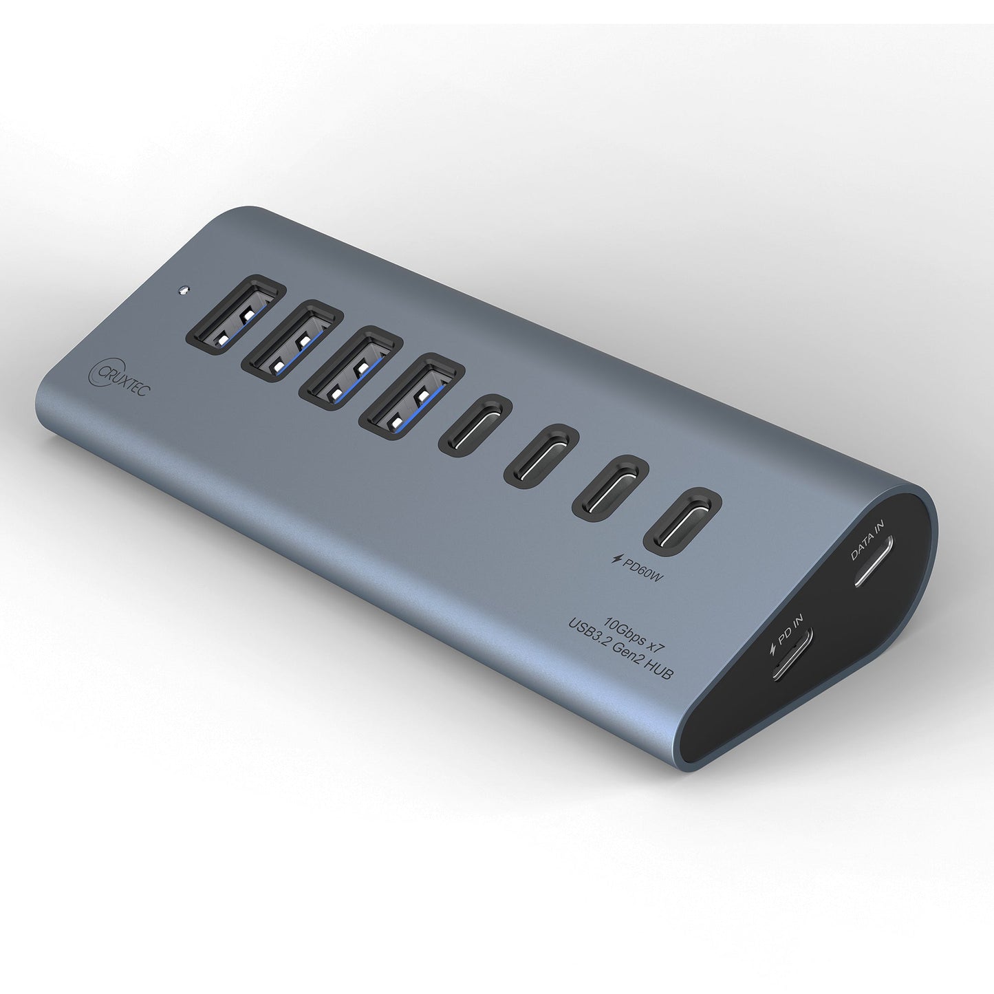 Cruxtec USB 3.2 Gen 2 7-Port Hub with PD 60W Output (Space Grey) AC3-4U3C1P-SG image 3