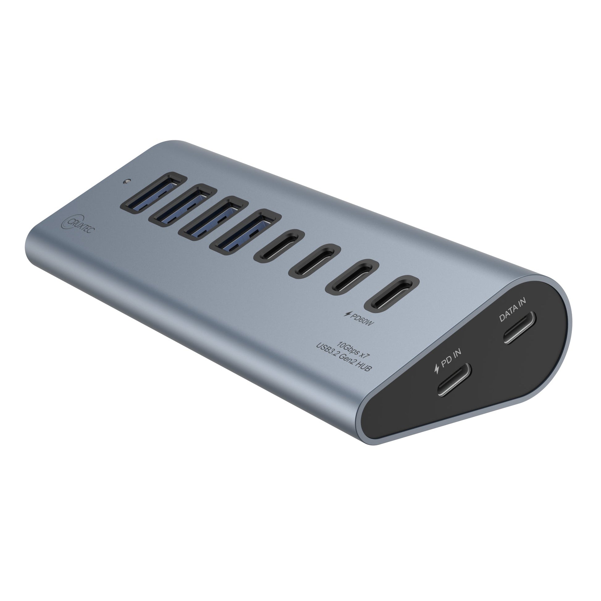 Cruxtec USB 3.2 Gen 2 7-Port Hub with PD 60W Output (Space Grey) AC3-4U3C1P-SG image 5