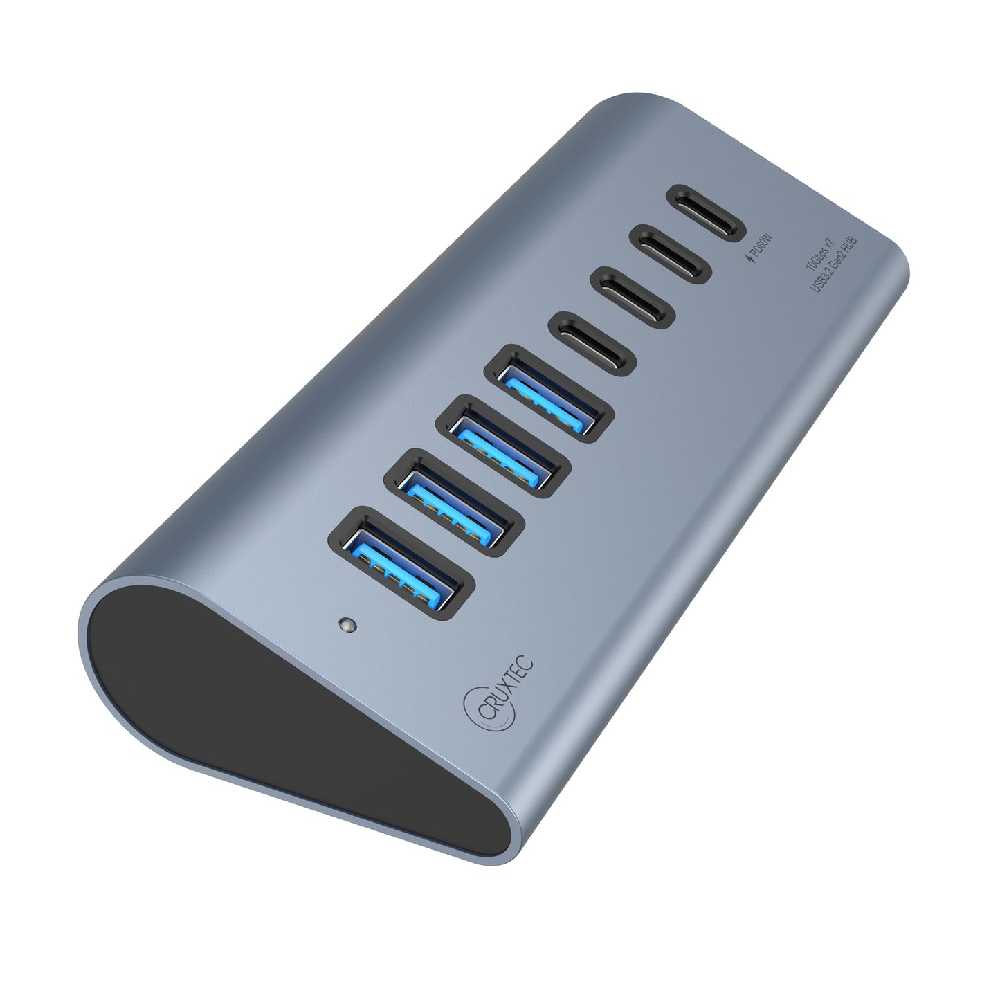 Cruxtec USB 3.2 Gen 2 7-Port Hub with PD 60W Output (Space Grey) AC3-4U3C1P-SG image 7