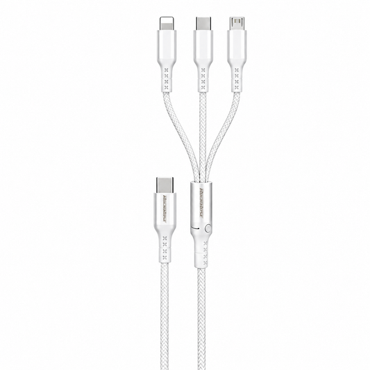Rockrose Hercules Trident Pro 120CM 3A Max 3-In-1 Fast Charging Cable
