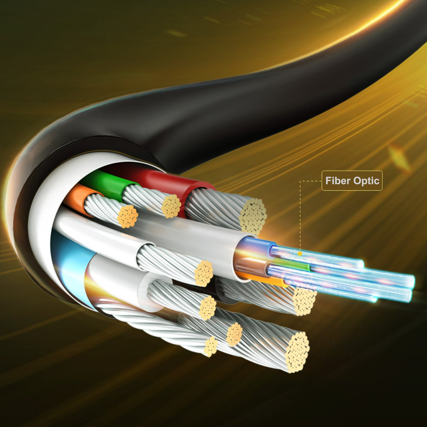 Cruxtec DisplayPort 1.4 8K Active Optical Fiber Male to Male Cable  32.4Gbps ( 8K@60Hz, 4K@120Hz )