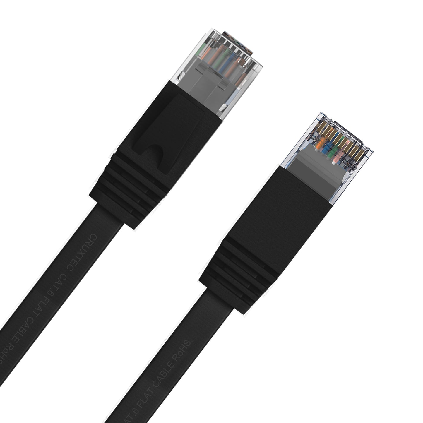 Cruxtec CAT6 UTP Flat Ethernet Cable Black