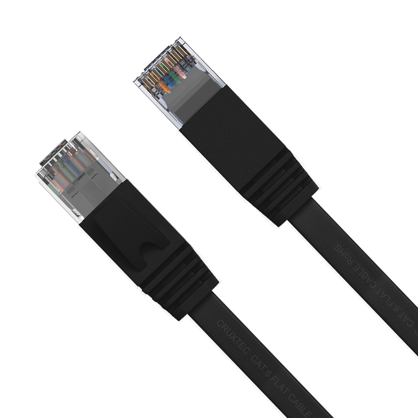 Cruxtec CAT6 UTP Flat Ethernet Cable Black