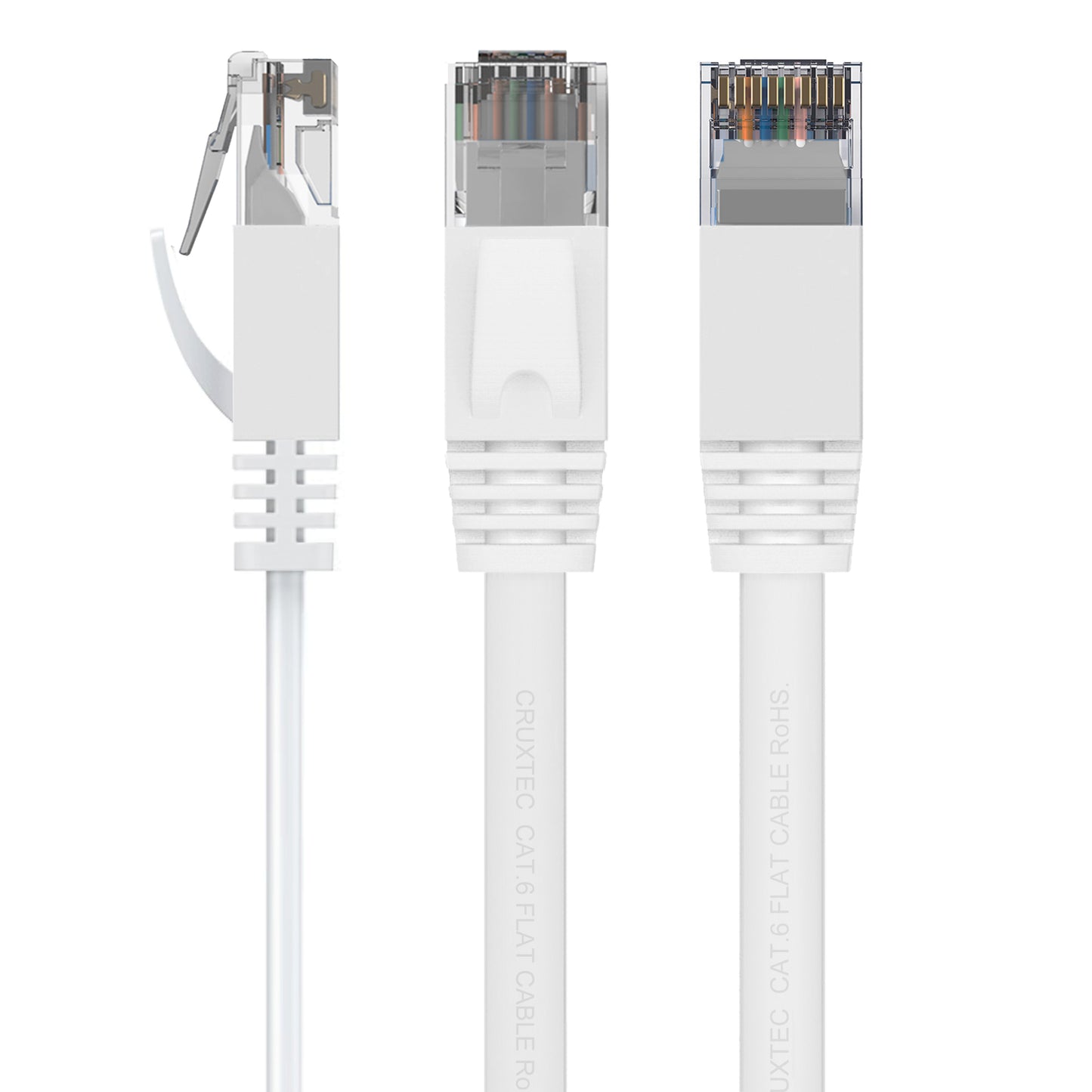 Cruxtec CAT6 UTP Flat Ethernet Cable White