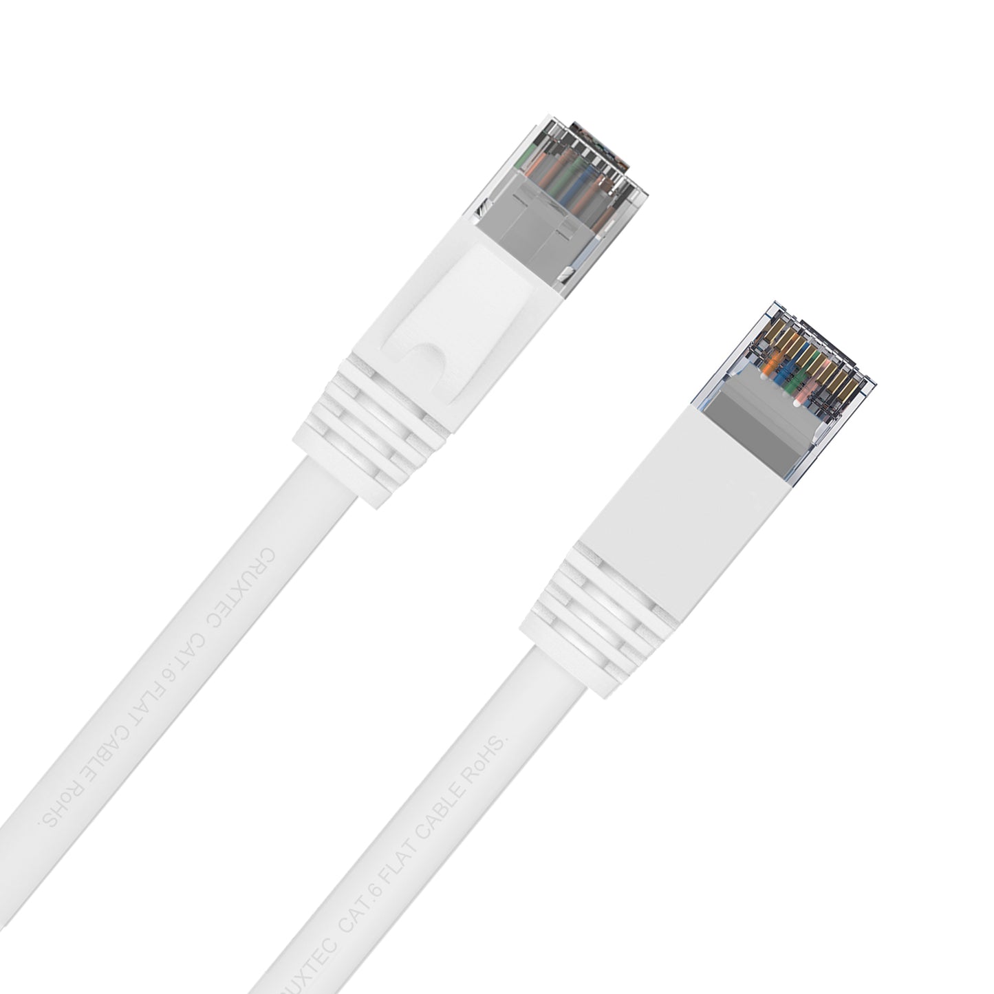 Cruxtec CAT6 UTP Flat Ethernet Cable White