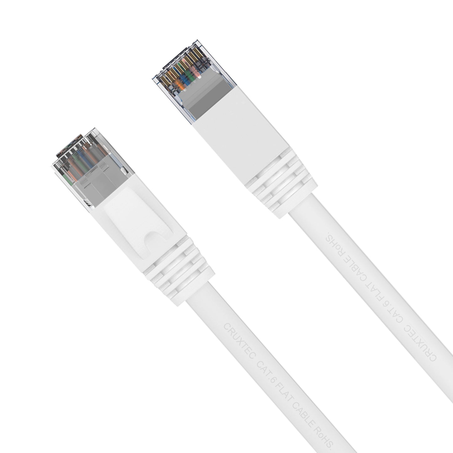 Cruxtec CAT6 UTP Flat Ethernet Cable White