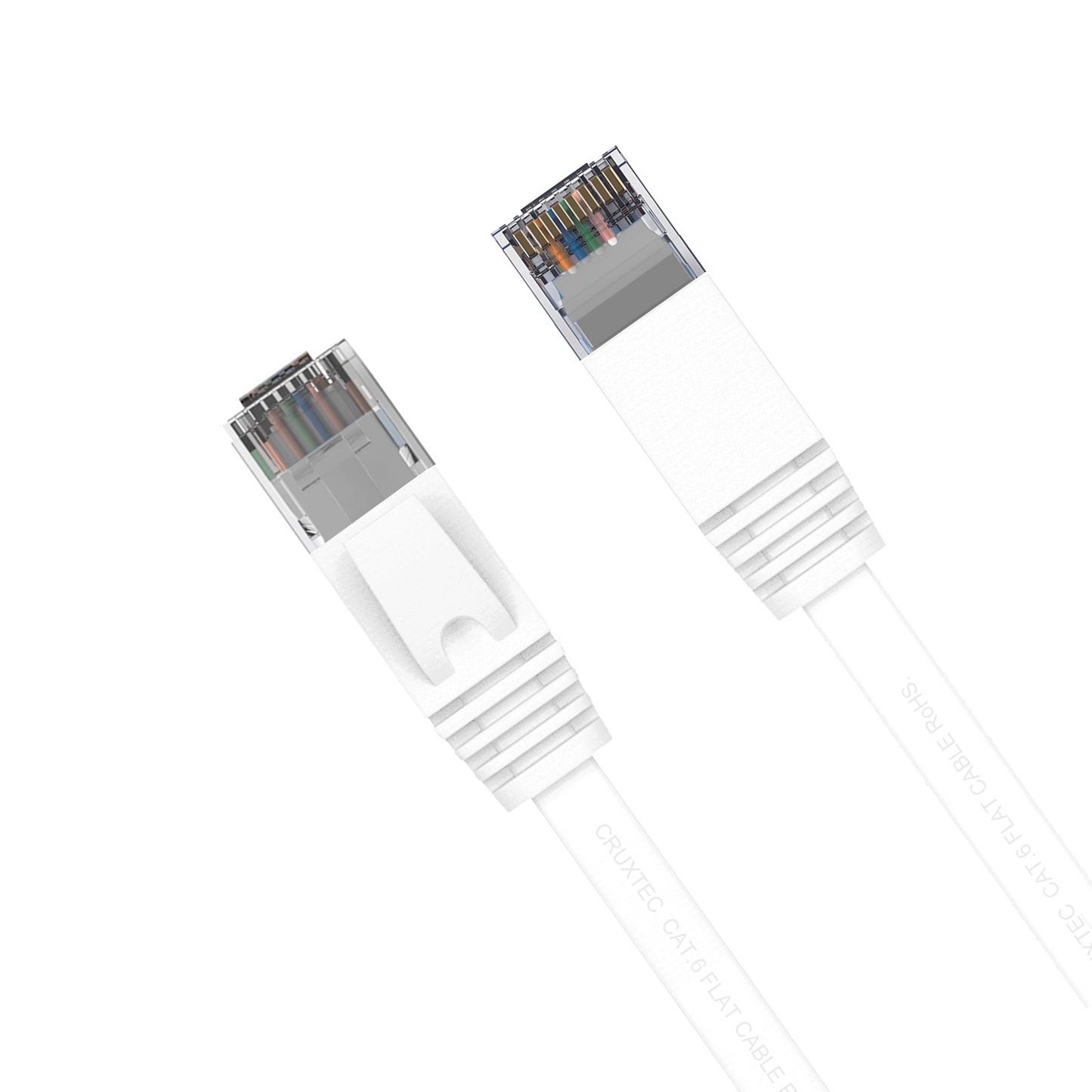 Cruxtec CAT6 UTP Flat Ethernet Cable White