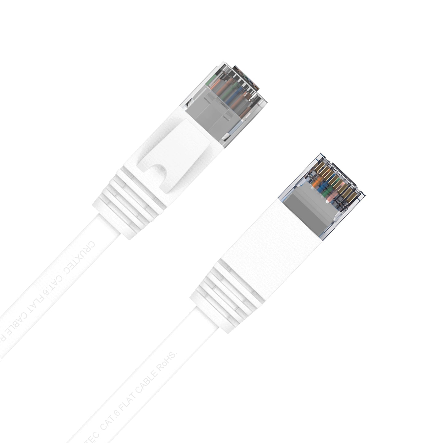 Cruxtec CAT6 UTP Flat Ethernet Cable White
