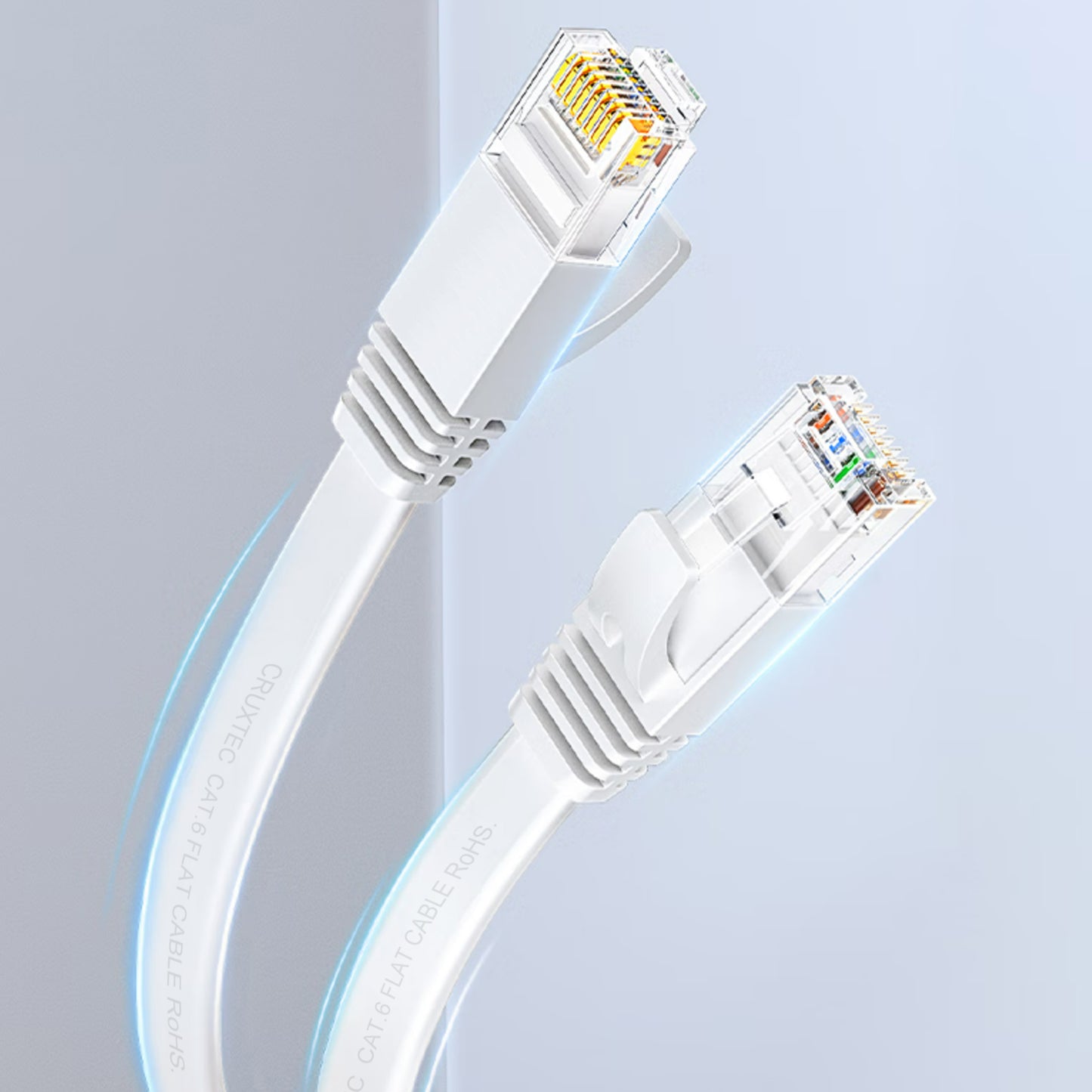 Cruxtec CAT6 UTP Flat Ethernet Cable White