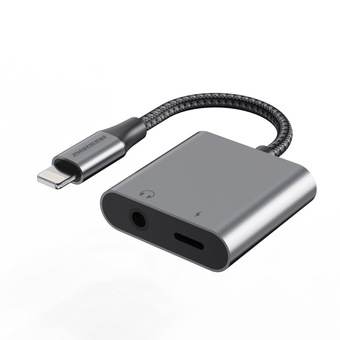 Rockrose Lightning to Lightning+3.5mm Adapter  (Phone Call & Music)