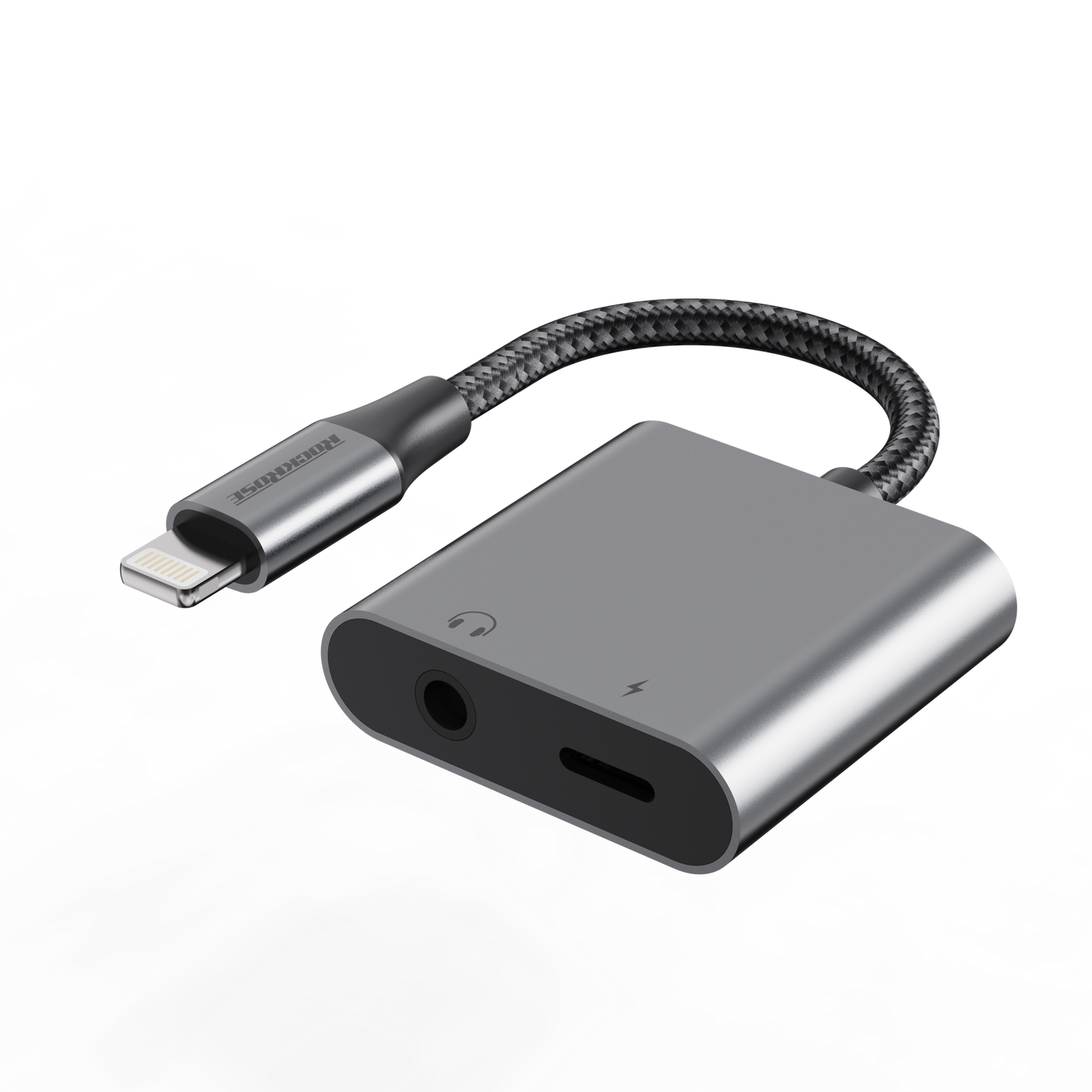 Rockrose Lightning to Lightning+3.5mm Adapter  (Phone Call & Music)