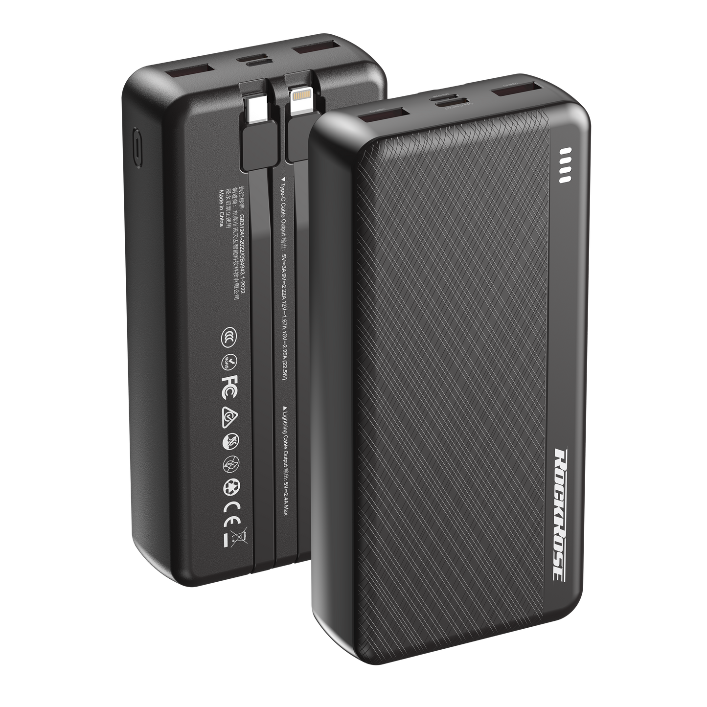 Rockrose PowerLink 20 Nova 20000mAh 20W PD&22.5W Quick Charge Power Bank Black