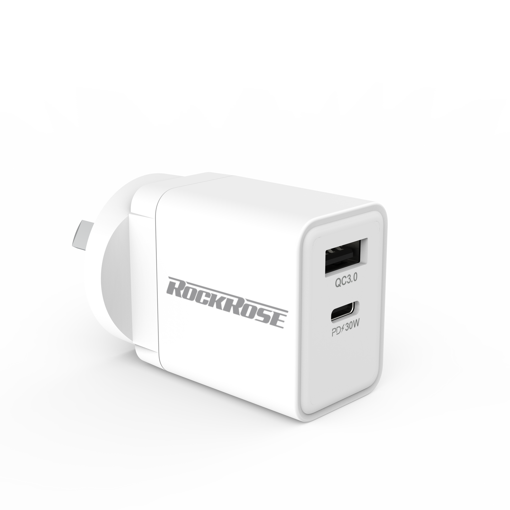 Rockrose Casa AC Note 30W PD & QC 3.0 Dual Port Power Adapter