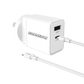Rockrose Casa AC Pro Combo 20W PD & QC 3.0 Dual Port Power Adapter With 1M PD 100W USB-C to USB-C Fast Charging Cable