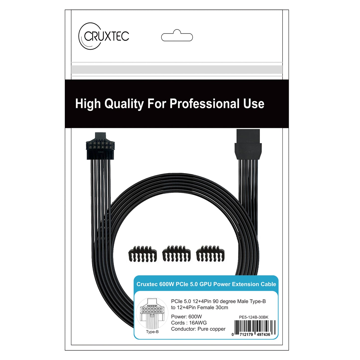 Cruxtec 600W PCle 5.0 GPU Power Extension Cable