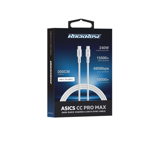 Rockrose Asics CC Pro Max PD240W USB-C to USB-C Fast Charging Cable 2m