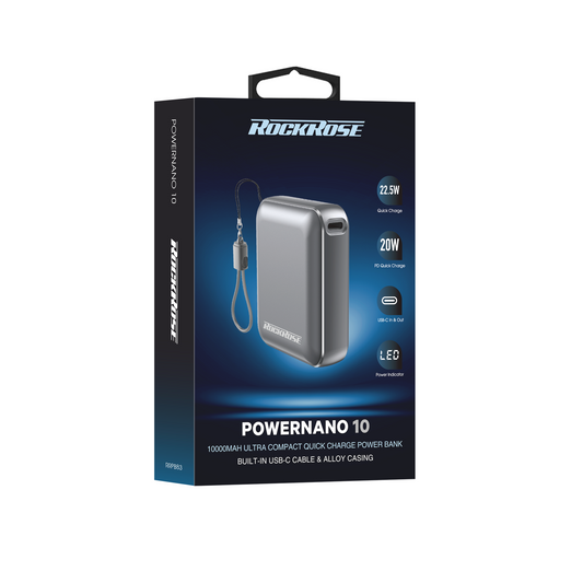 Rockrose PowerNano 10 10000mAh 20W PD&22.5W Ultra Compact Power Bank