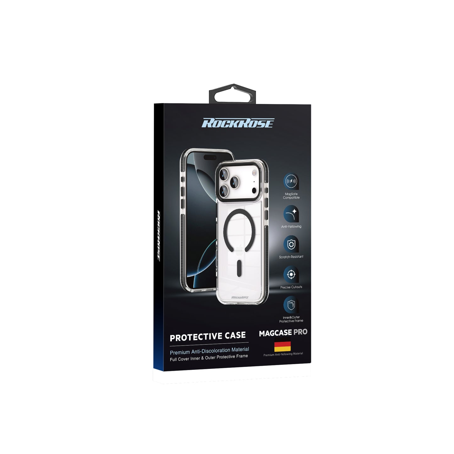 Rockrose Magcase Pro RRPCIP18PM3CB iPhone 18 Pro Black MagSafe Ring packaging