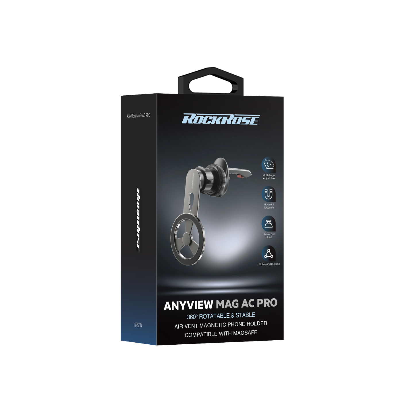 RockRose Anyview Mag AC Pro 360° Rotatable&Foldable Air Vent Magnetic Phone Holder Compatible with MagSafe