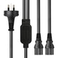 Cruxtec 3 Pin AU Male to 2 x Female IEC-C13 Y-Splitter Power Cable