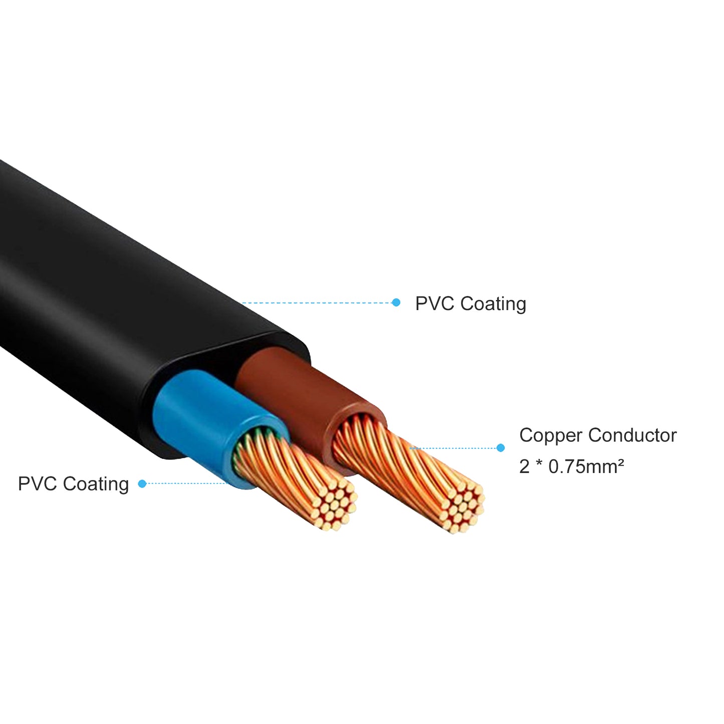Cruxtec 2 Pin AU Male to 2 Pin Female IEC-C7 Power Cable 2m